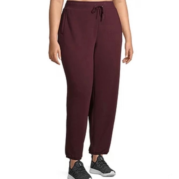 Xersion Women's Plus Size Dark Burgundy Mid Rise Jogger Pant Size 2X - Picture 3 of 7
